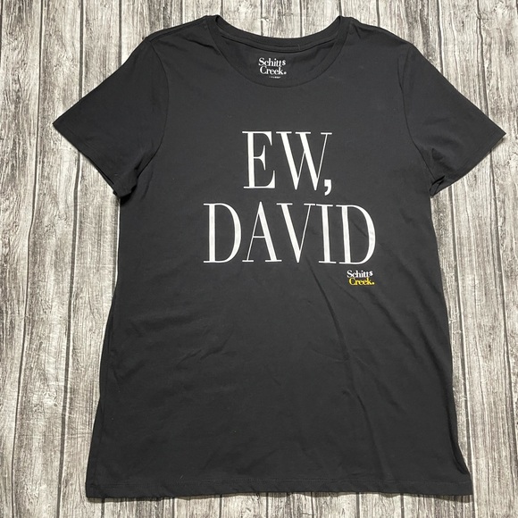 Ladies XL Schitt’s Creek “Ew, David” Graphic Shirt Excellent Condition - Picture 1 of 6